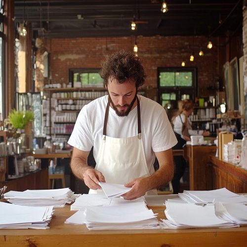 medium-vecteezy_a-man-in-an-apron-is-working-on-paperwork-in-a-restaurant_60535668_medium